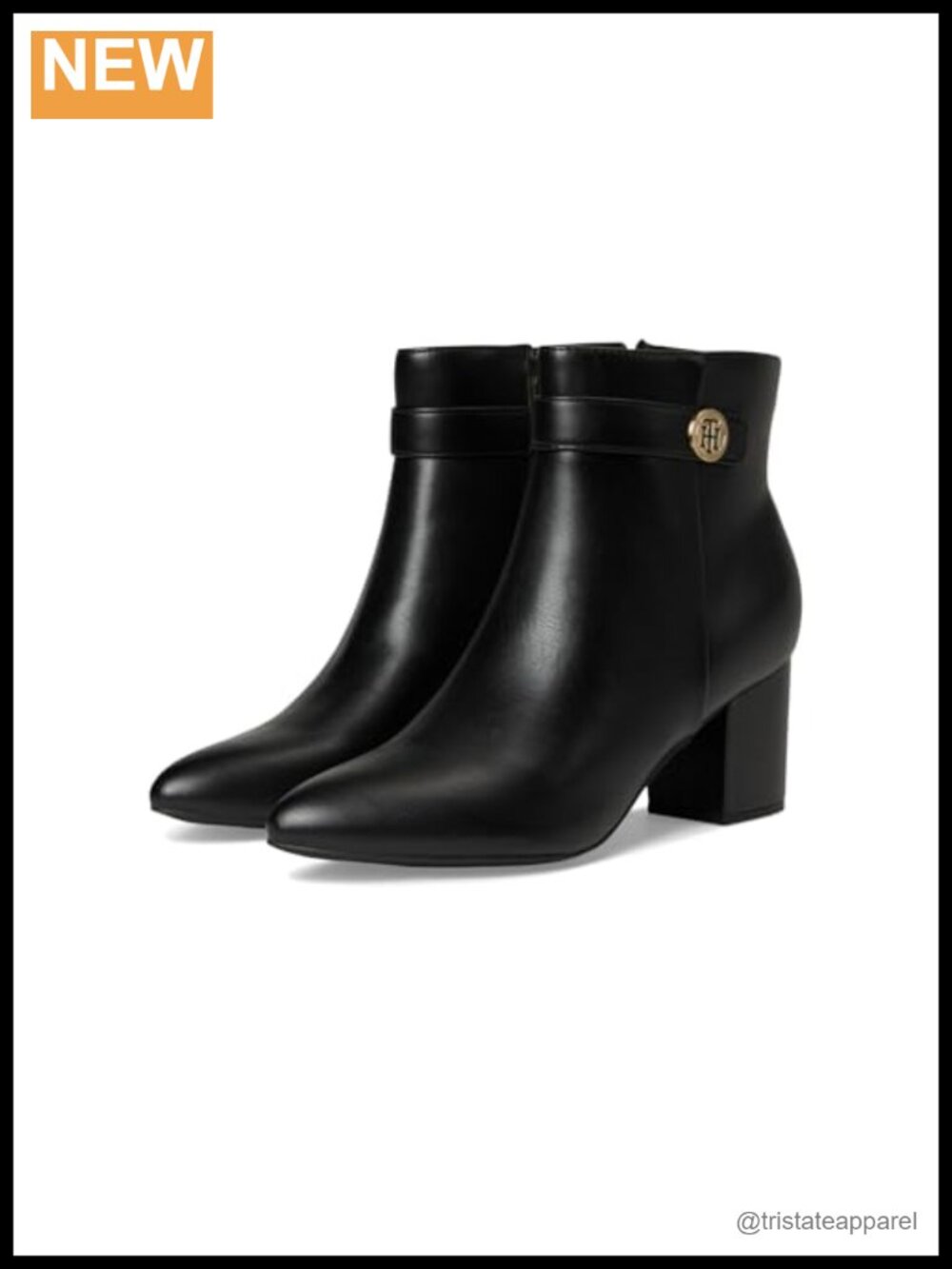 Faux Suede Ankle Bootie with Block Heel and Pointed Toe